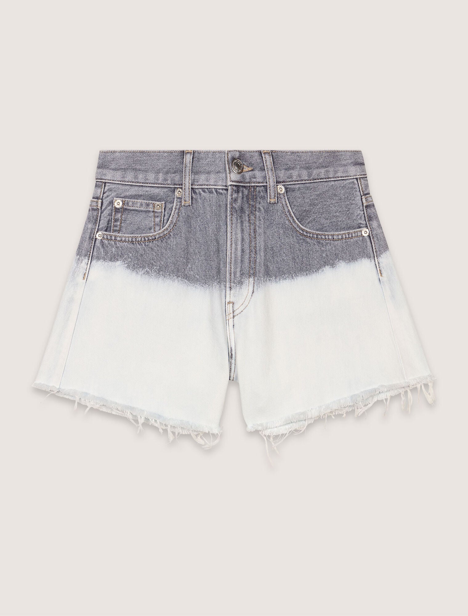Grey/White-Tie-dye denim shorts
