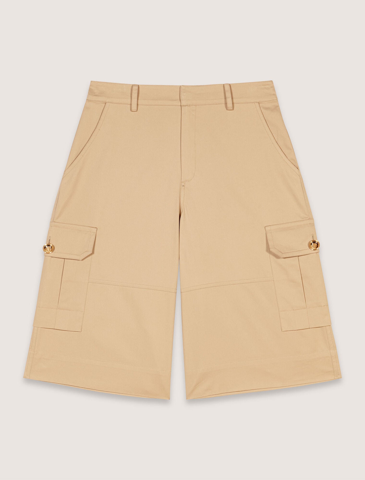 Beige-Cotton Bermuda shorts