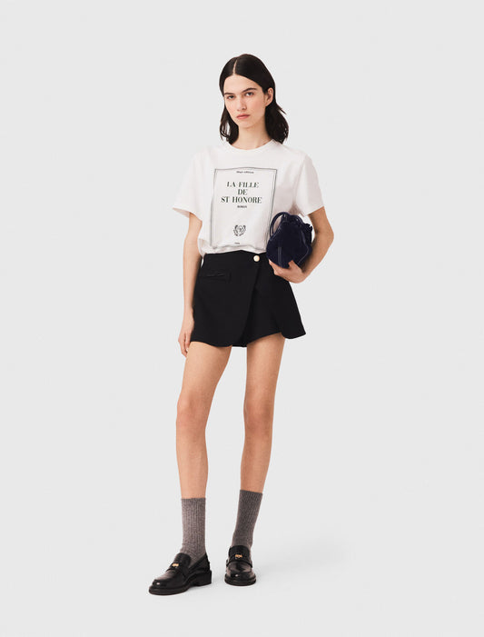 Layered-effect suit shorts Black
