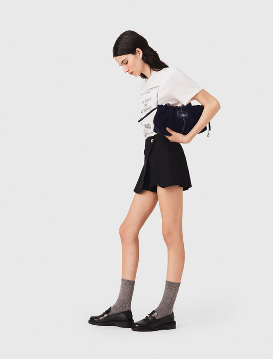Layered-effect suit shorts Black