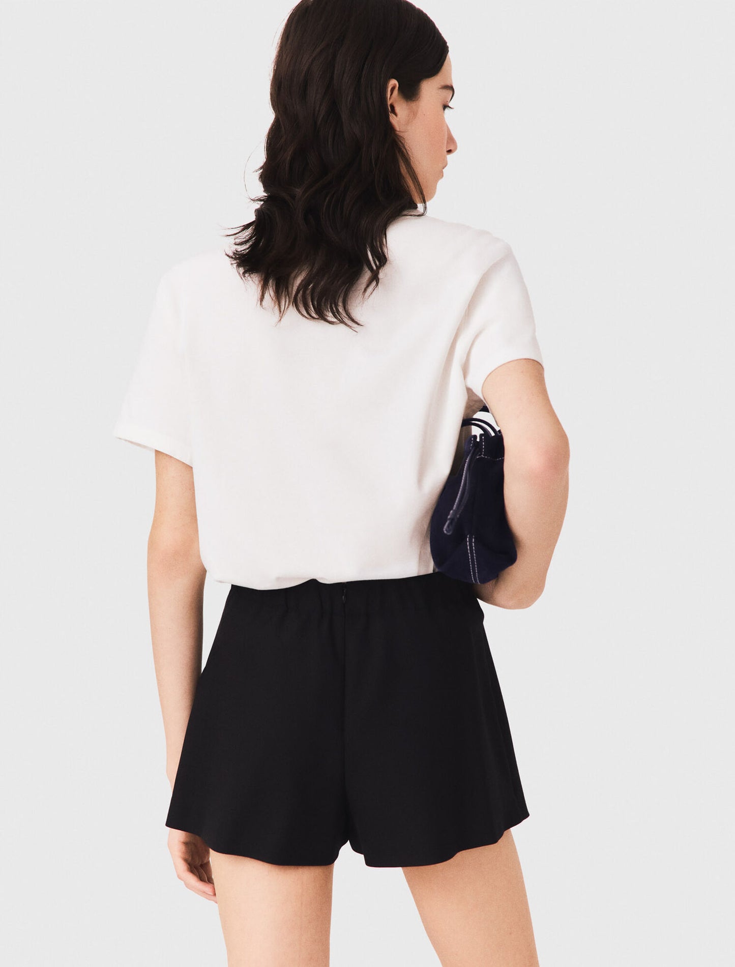 Layered-effect suit shorts Black