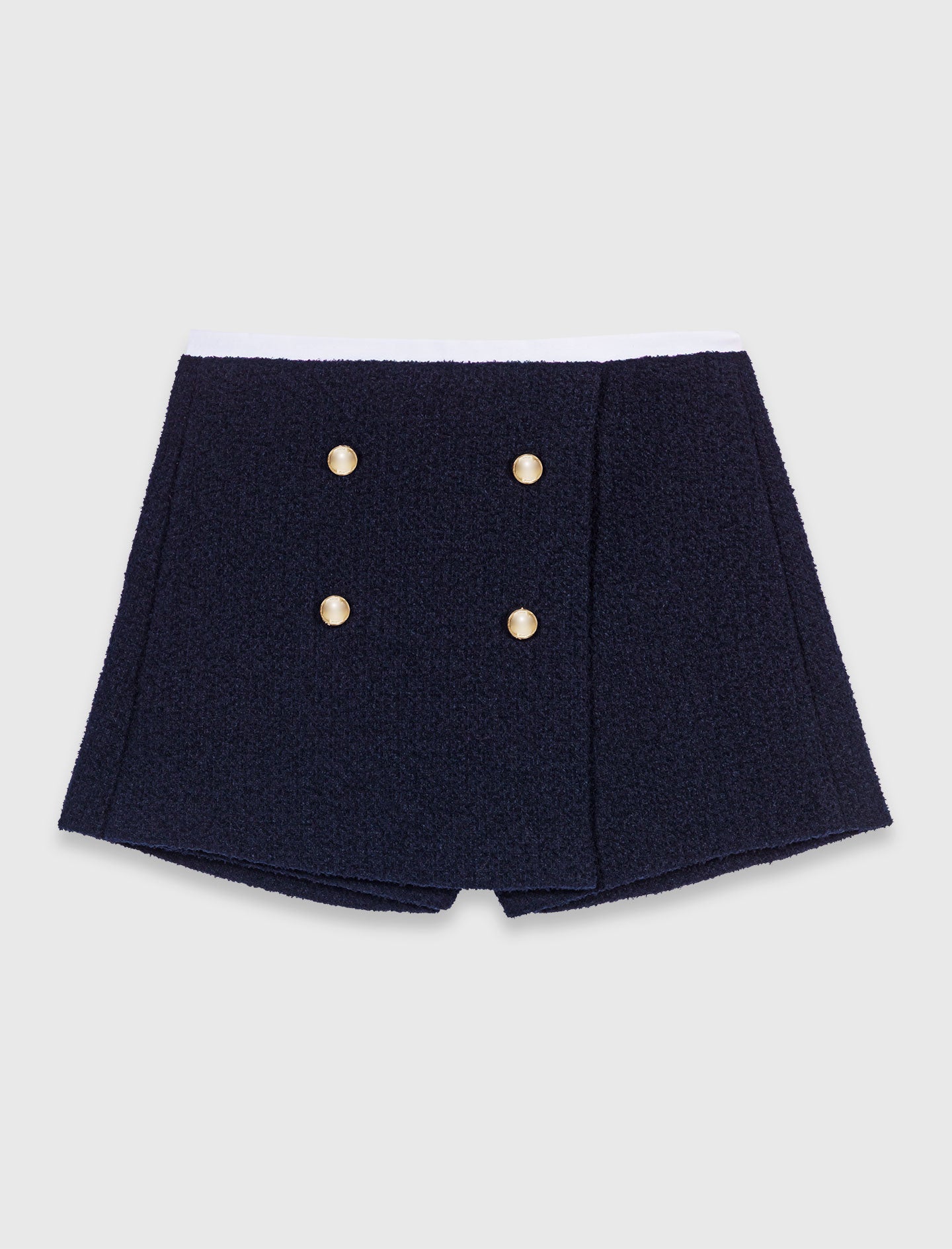 Tweed shorts with contrast band