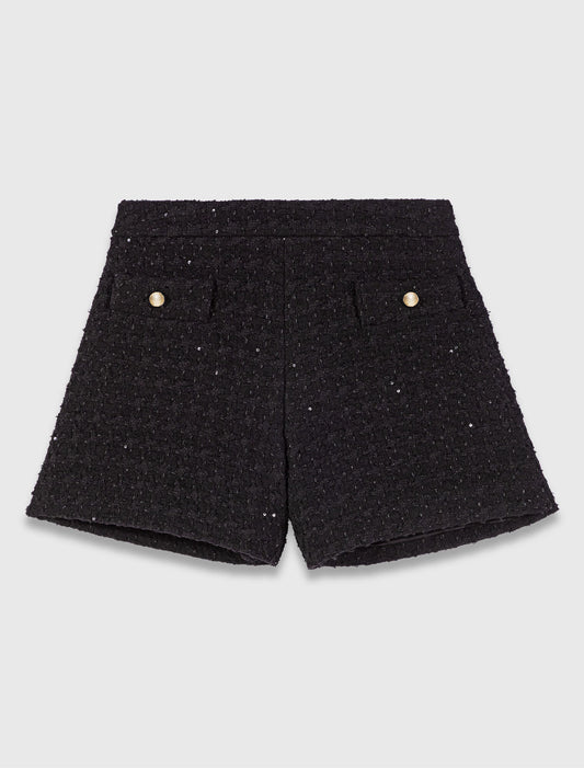 Rhinestone tweed shorts