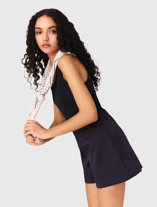 Satin-Effect Shorts NAVY