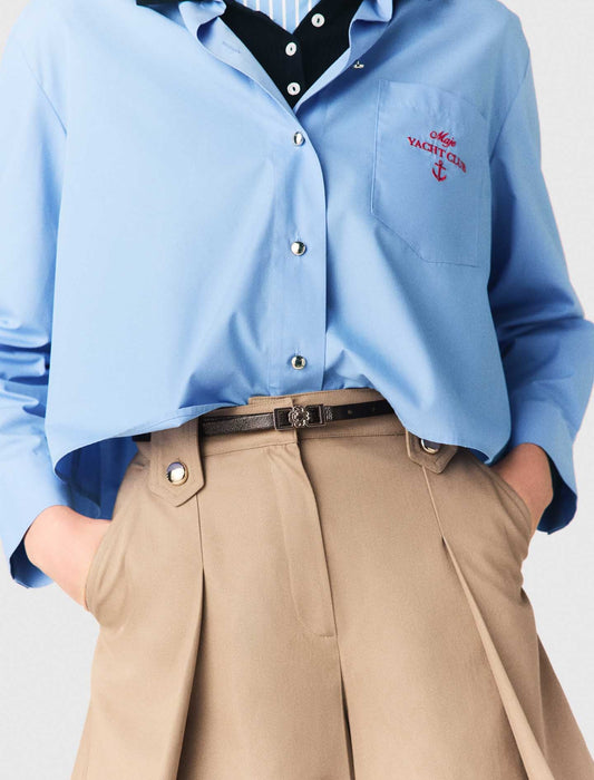 Pleated Cotton Shorts MASTIC BEIGE