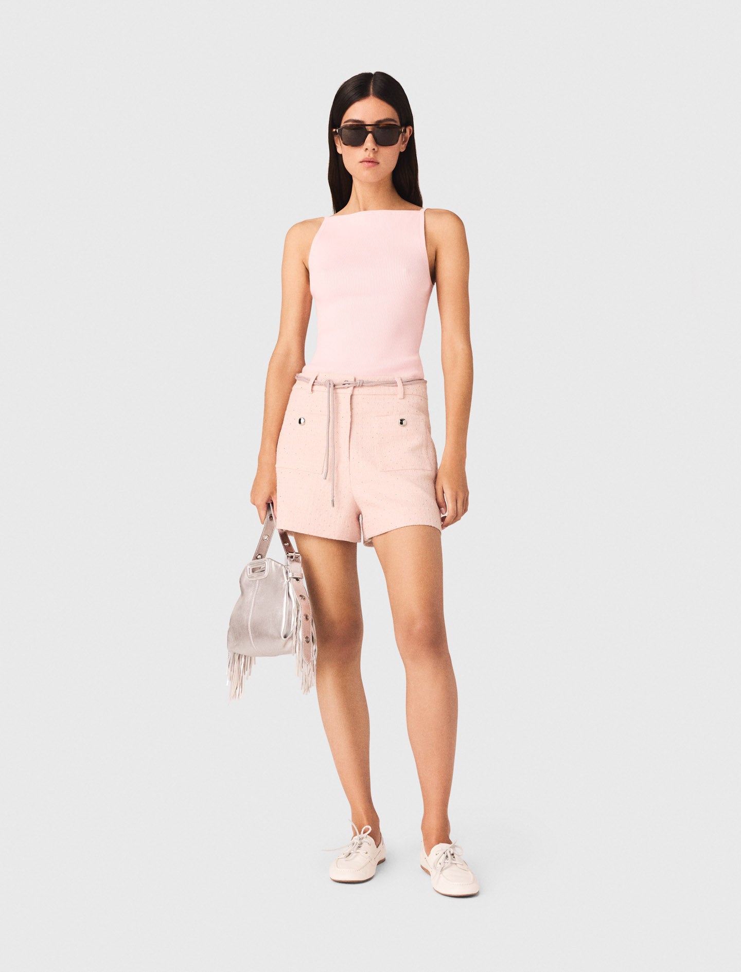 Tweed Shorts Pink