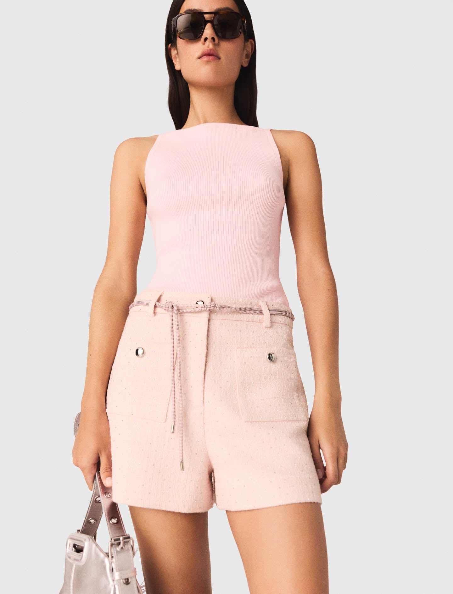 Tweed Shorts Pink
