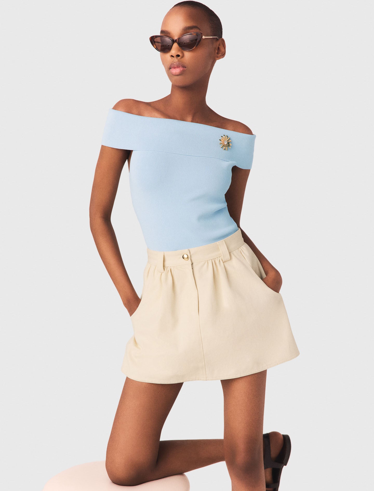 Cotton Skort Ecru