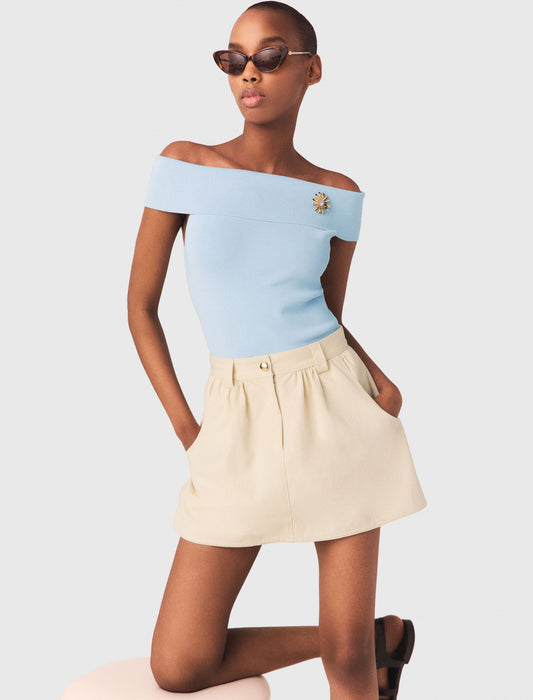 Cotton Skort Ecru