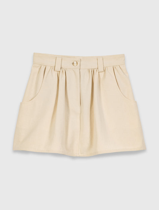 Cotton Skort Ecru