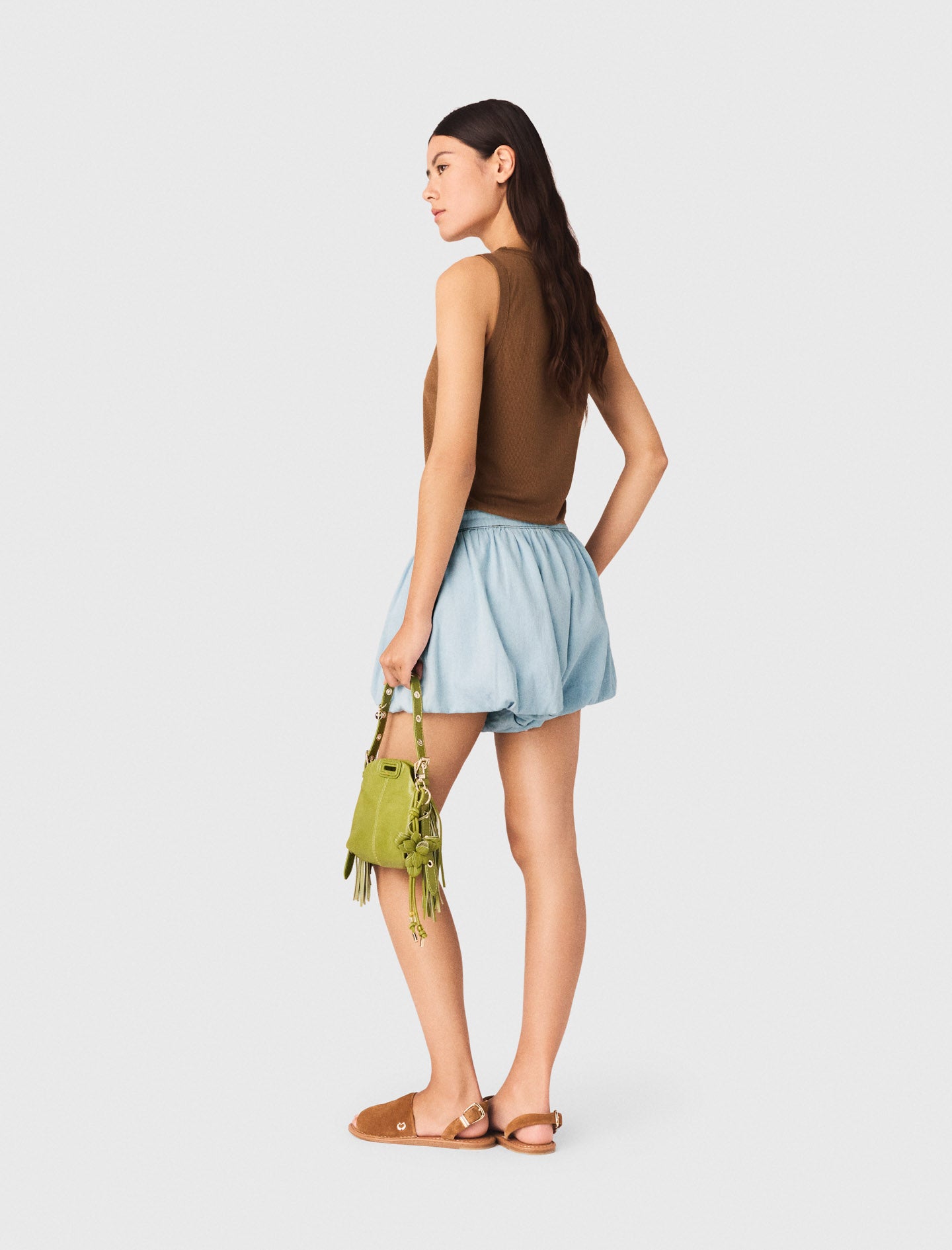 Chambray Balloon Skort Blue Sky