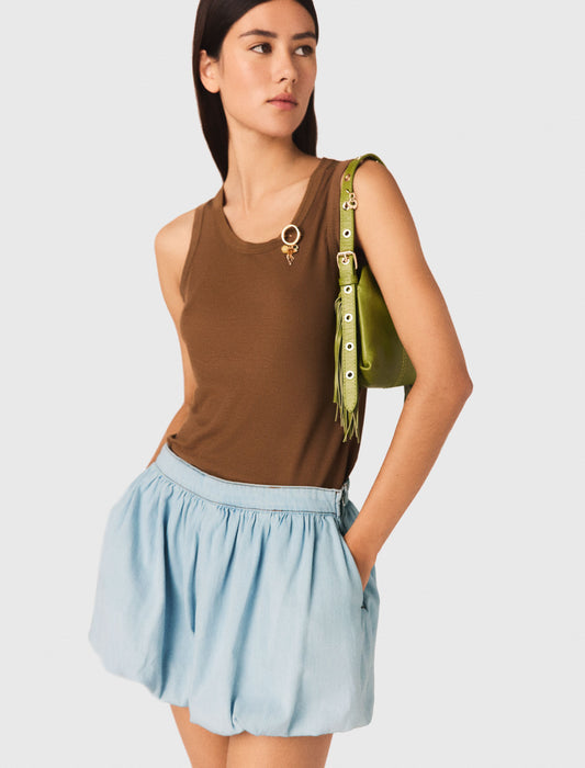 Chambray Balloon Skort Blue Sky
