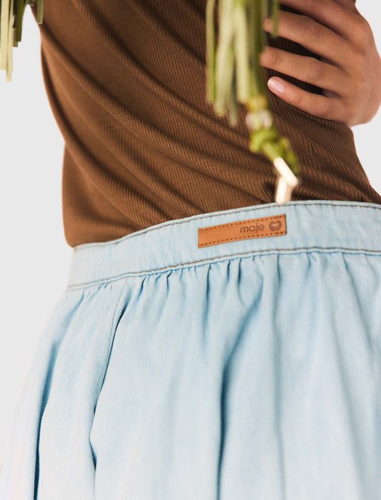 Chambray Balloon Skort Blue Sky