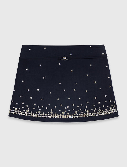 Rhinestone layered skort Navy