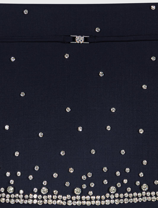 Rhinestone layered skort Navy