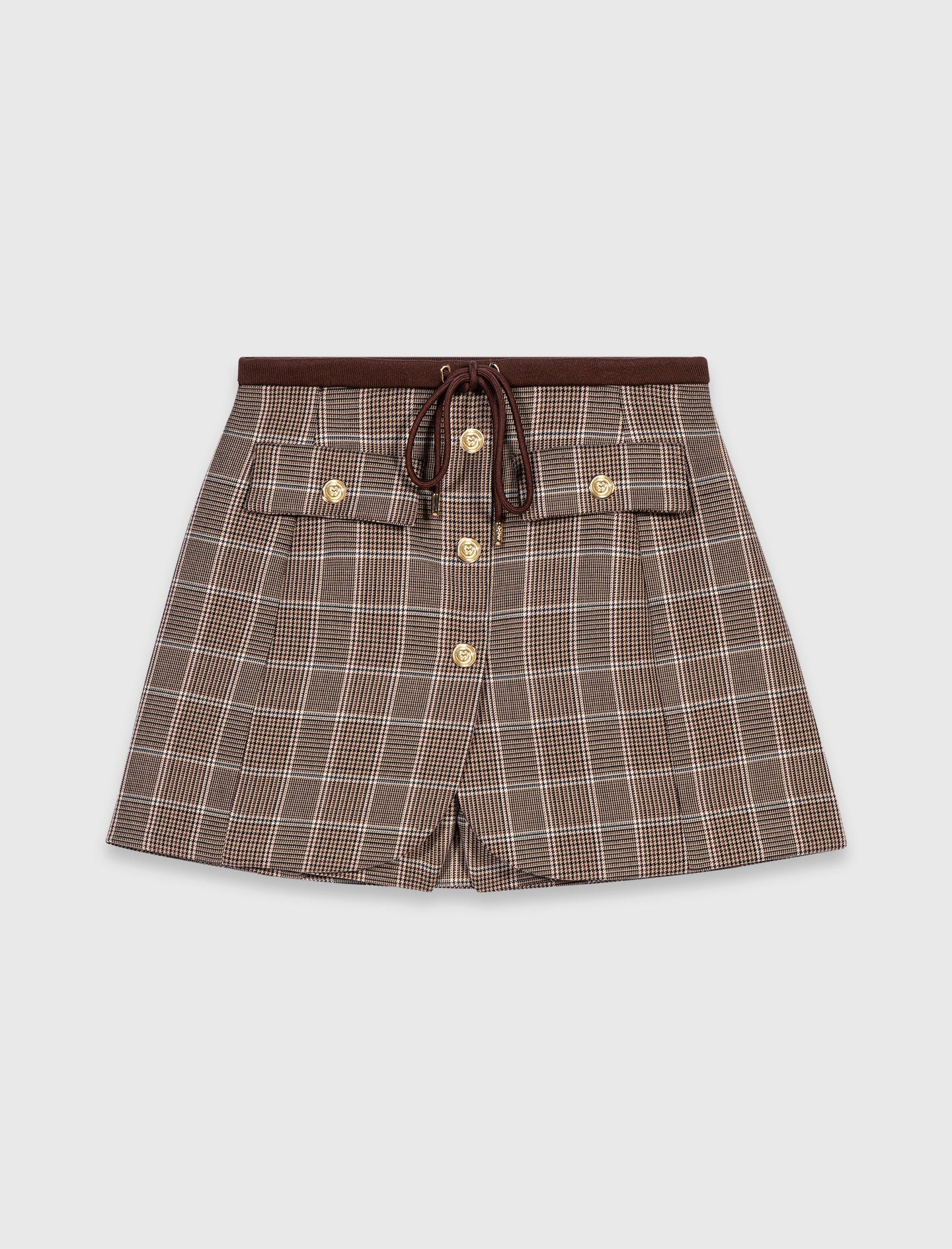Layered-effect suit shorts Brown