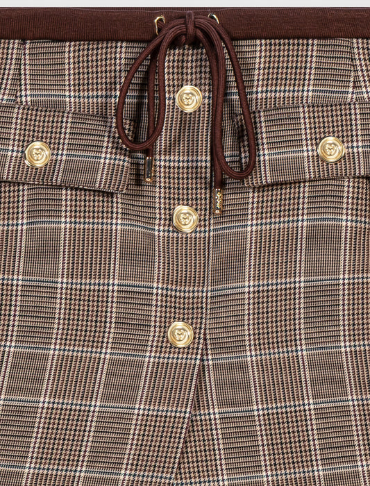 Layered-effect suit shorts Brown