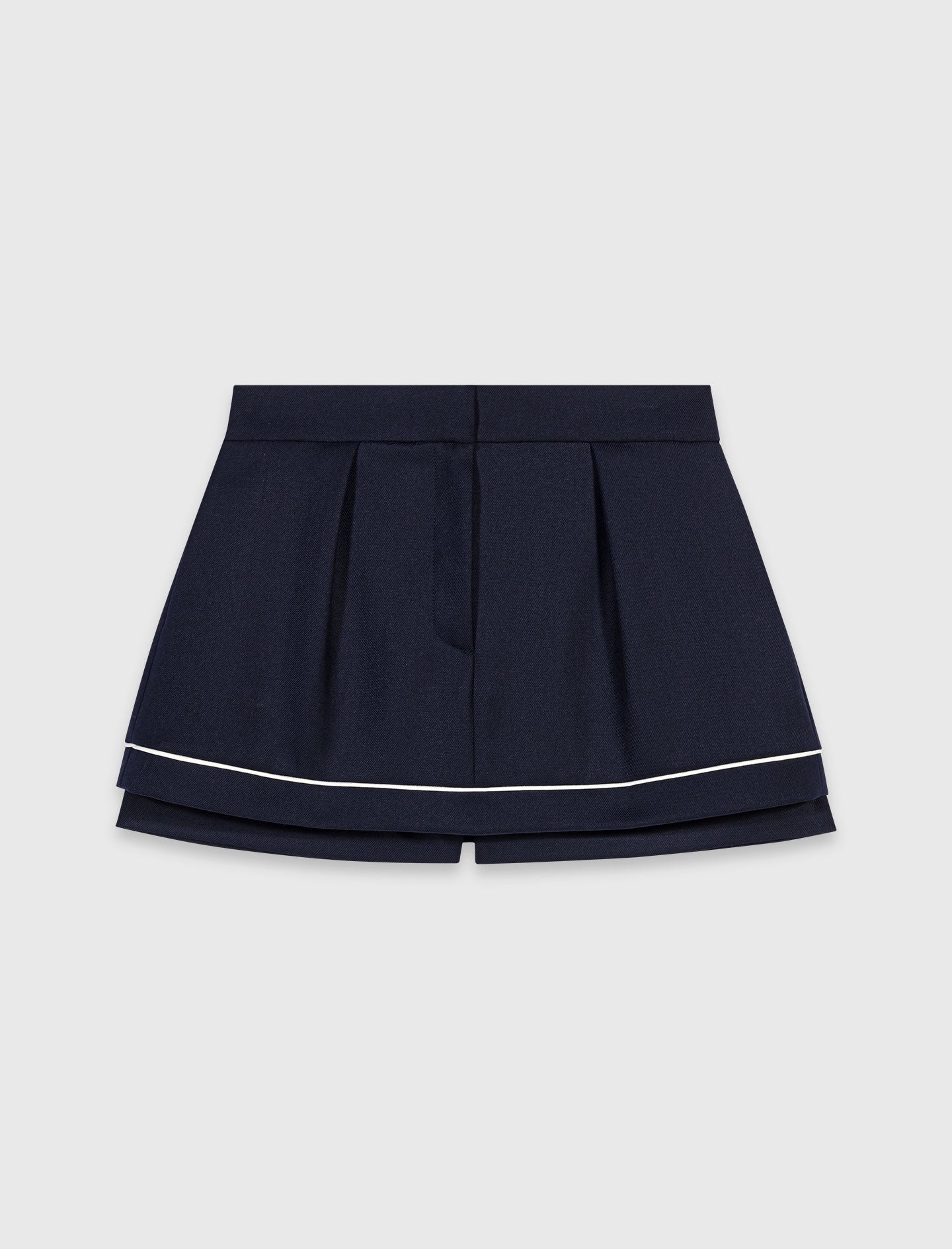 Layered-effect suit shorts Navy