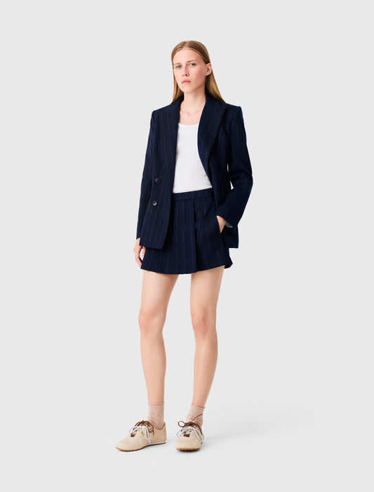 Tailored shorts with lurex Navy