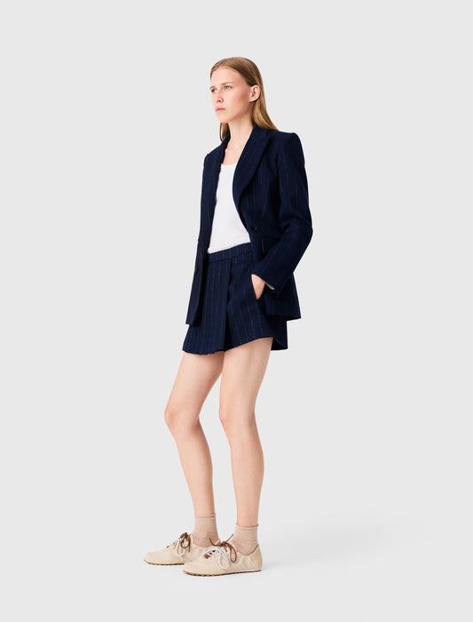 Tailored shorts with lurex Navy