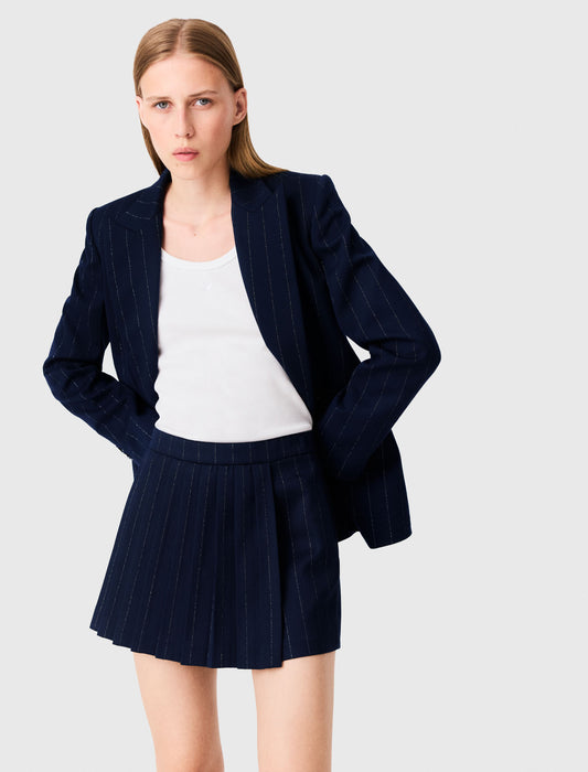 Tailored shorts with lurex Navy