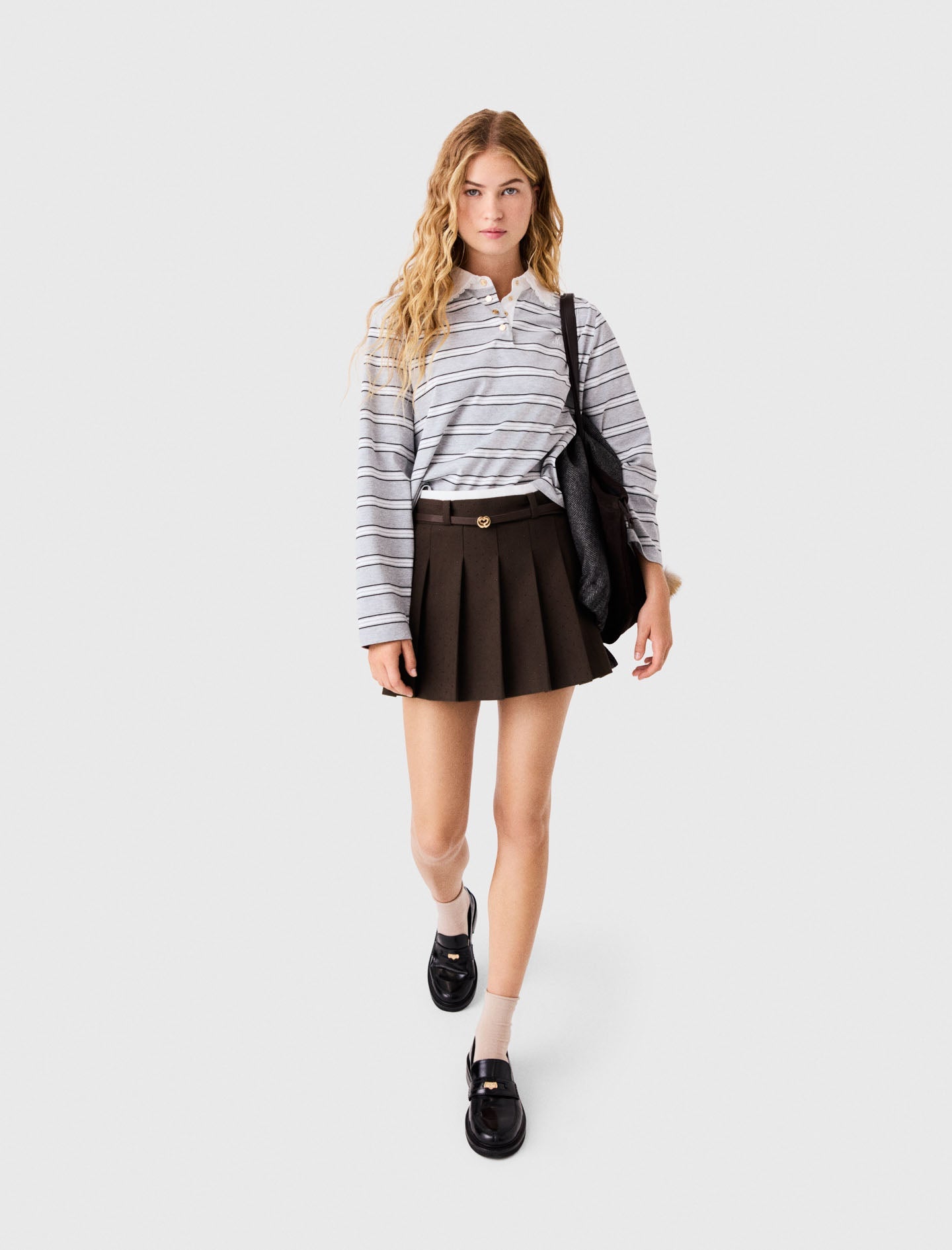 Rhinestone Tailored Skort Brown