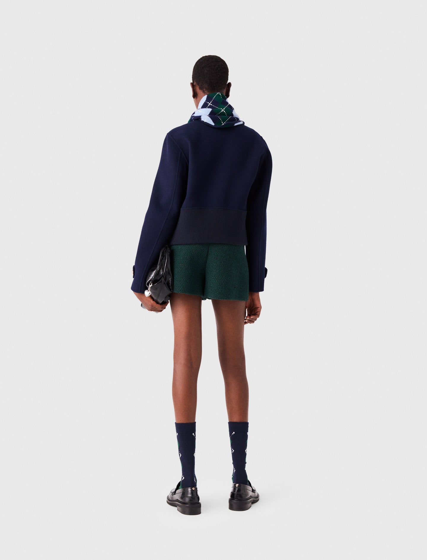 Tweed shorts Bottle Green