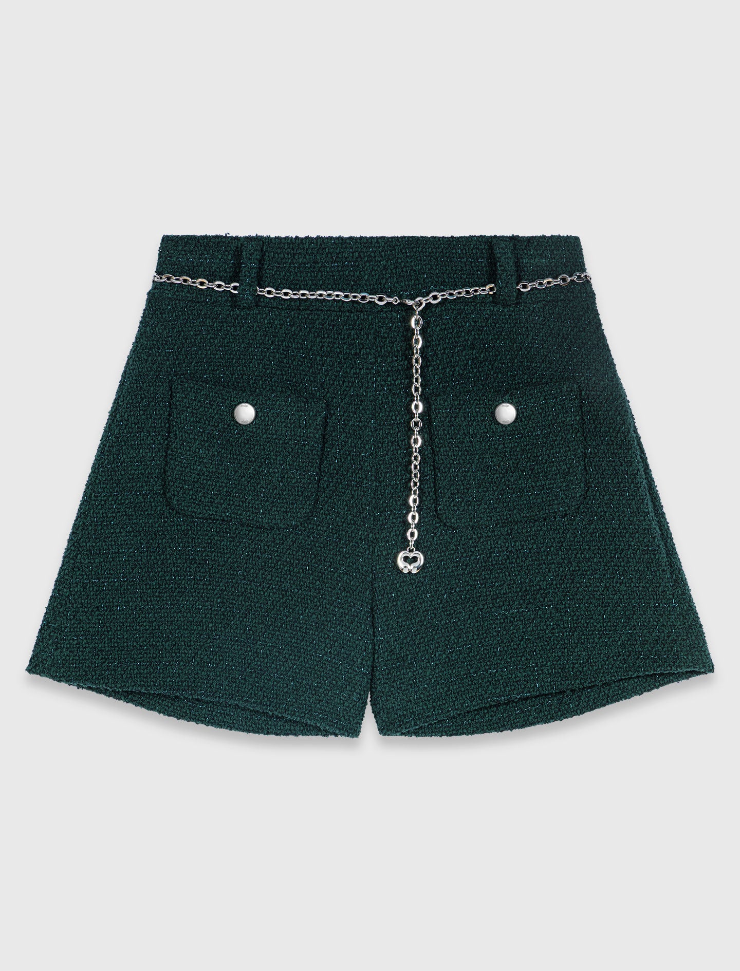 Tweed shorts Bottle Green