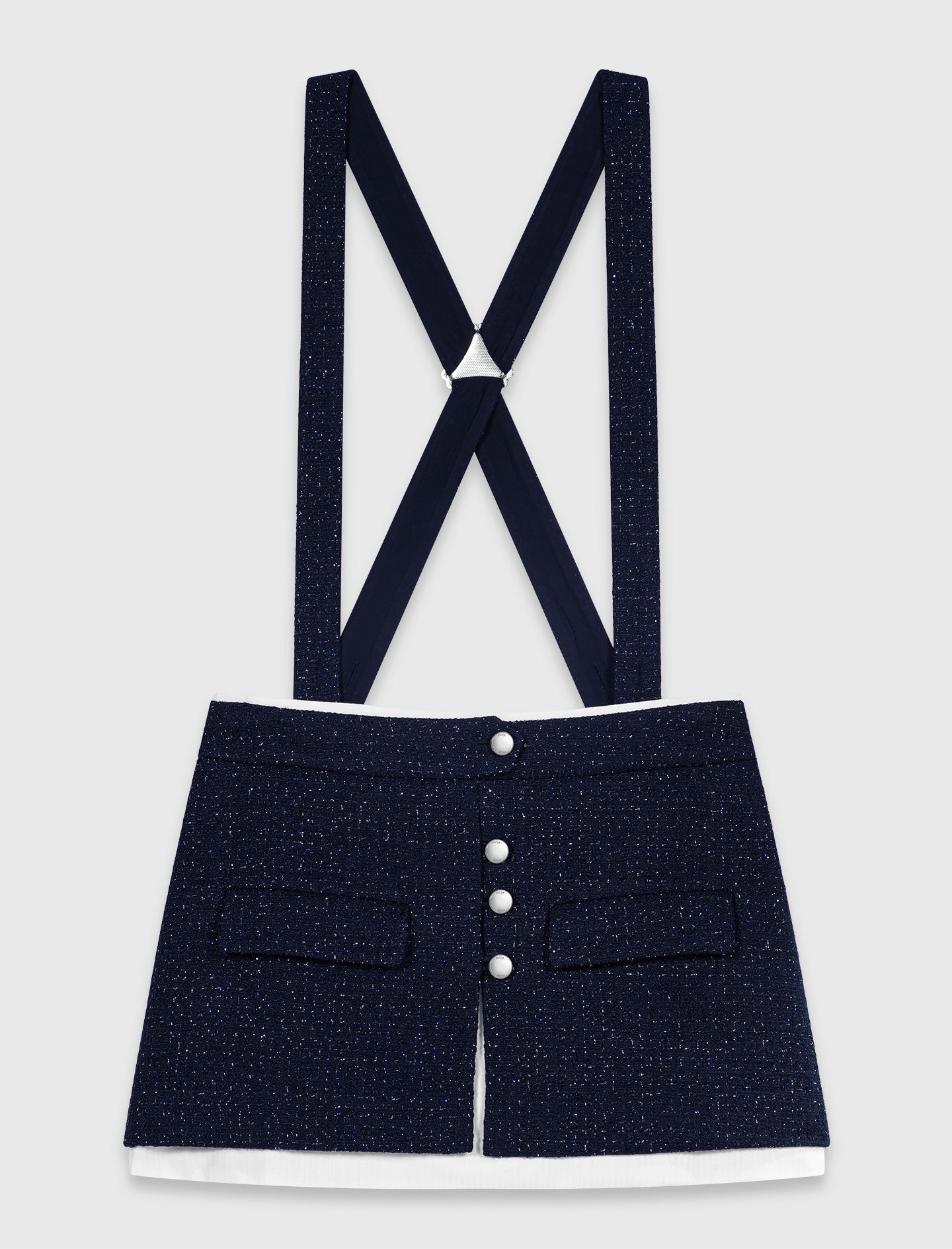 Contrast tweed shorts Navy