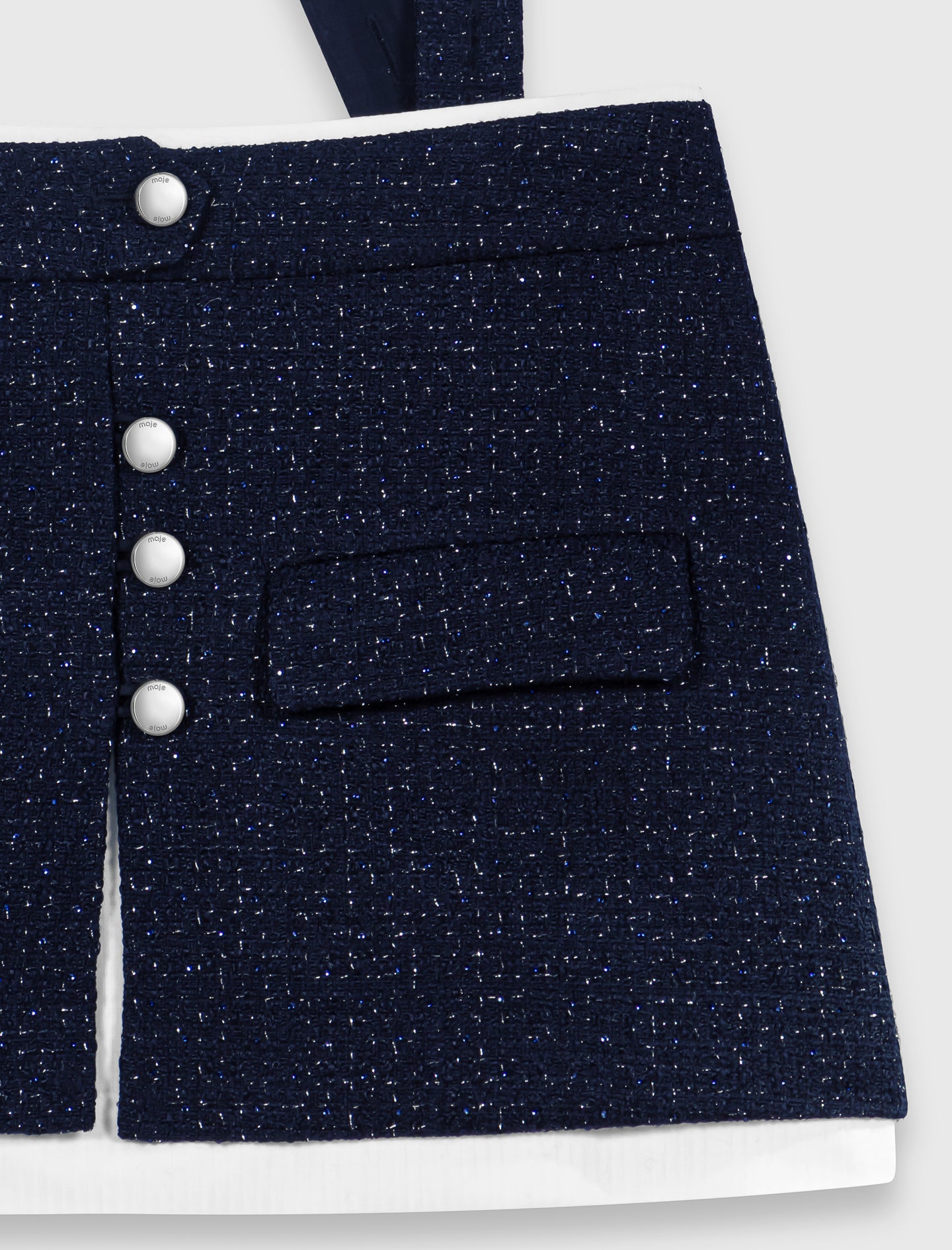 Contrast tweed shorts Navy