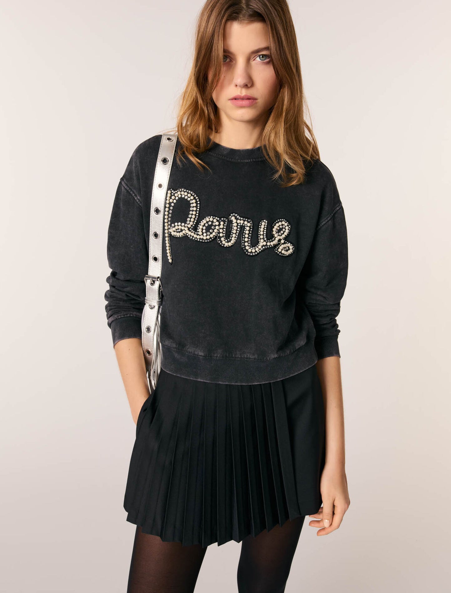 Anthracite Grey Embroidered sweatshirt