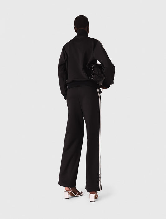 Striped sweatshirt with a straight cut BLACK