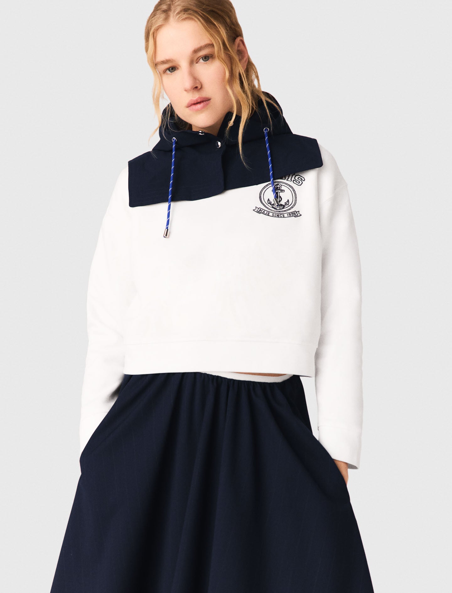 Sailor Print Sweatshirt White