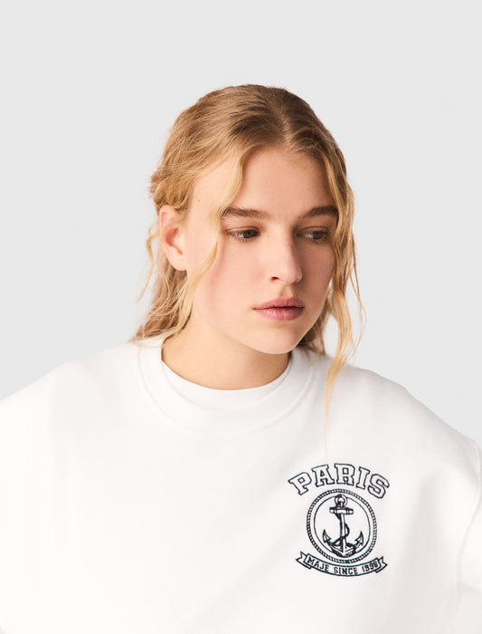 Sailor Print Sweatshirt White