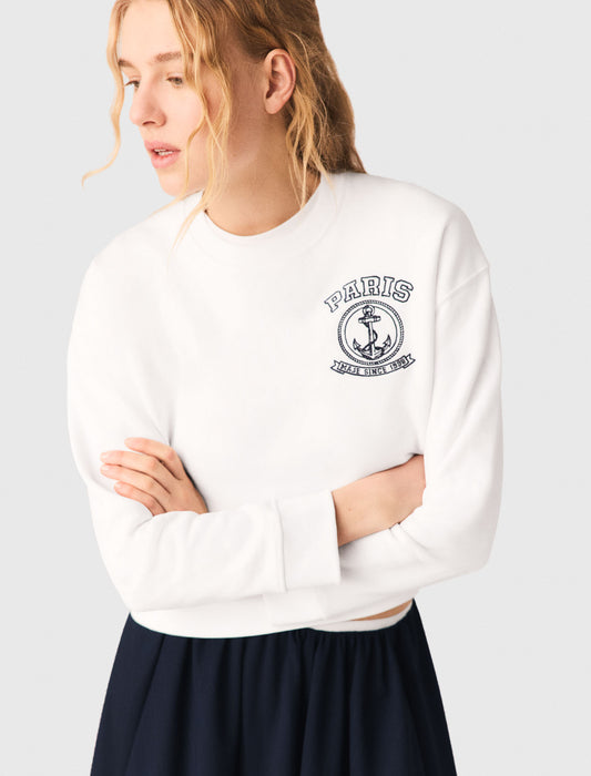 Sailor Print Sweatshirt White