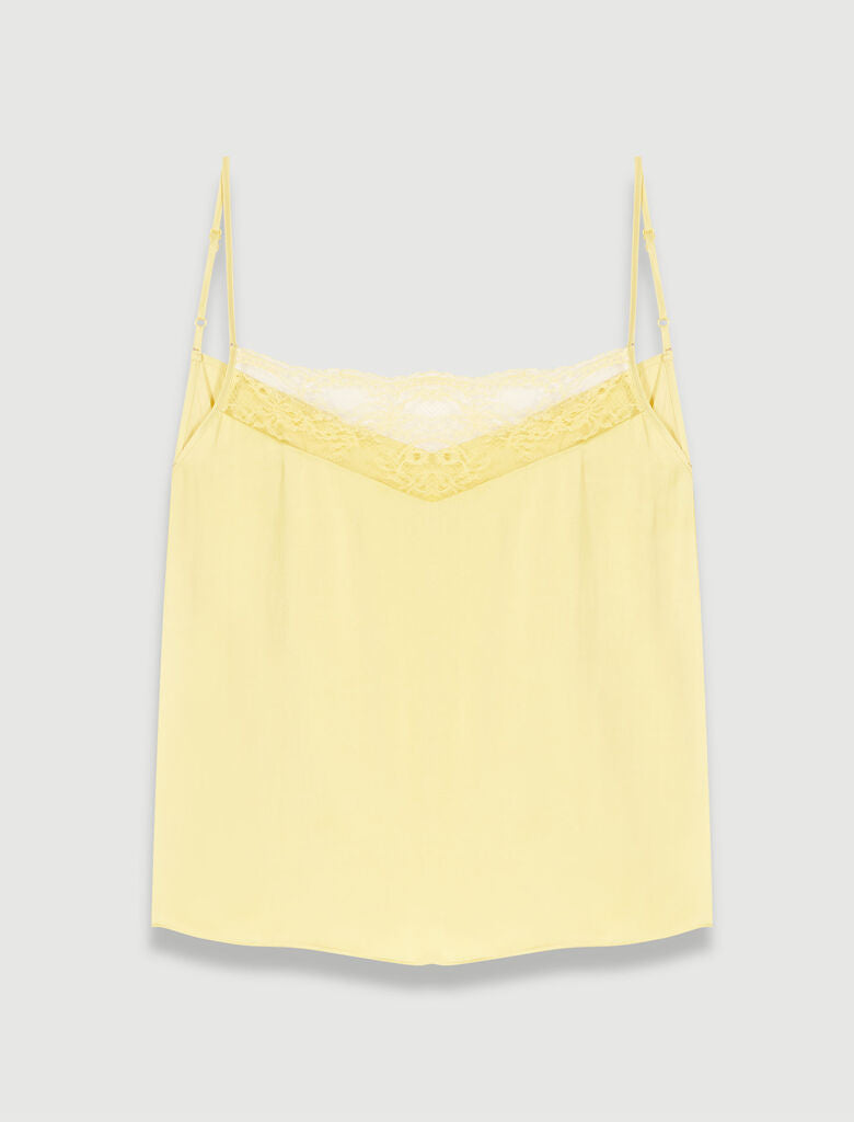 Pale Yellow SATIN CAMISOLE