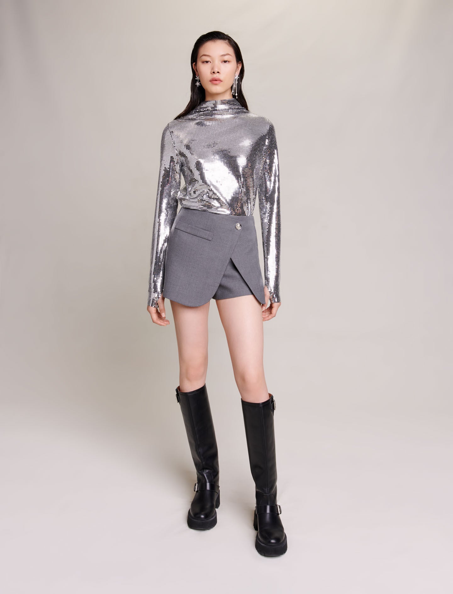 Silver-featured-glittery top