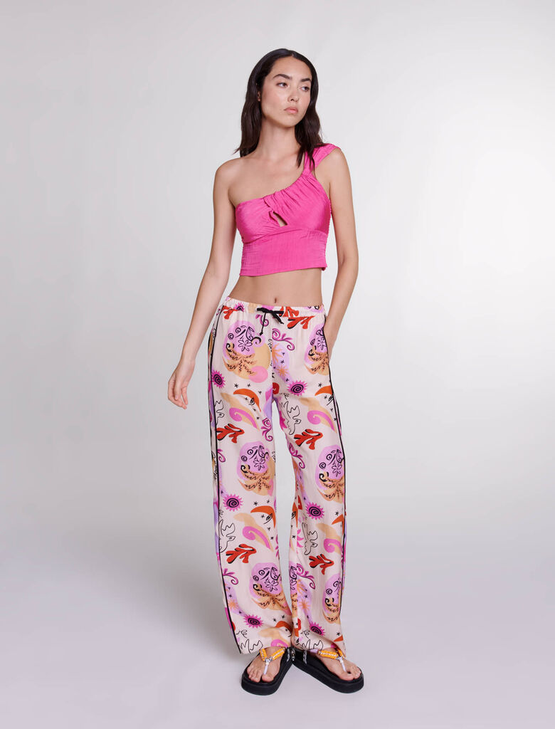 Fuchsia Pink  -Asymmetrical top