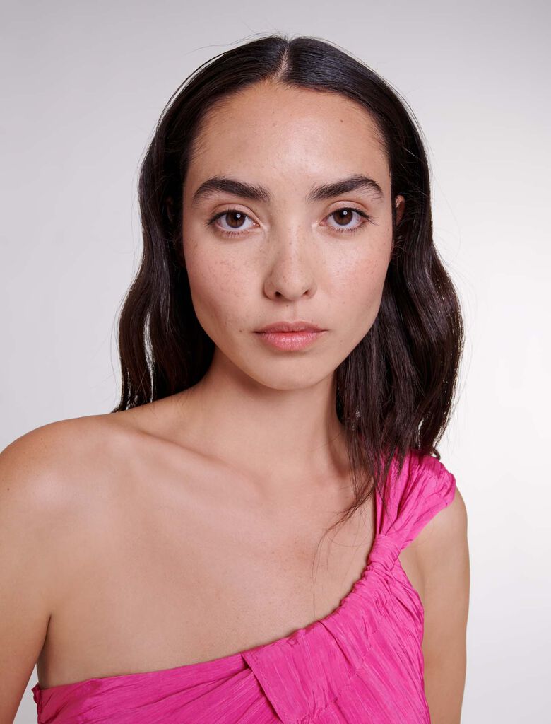 Fuchsia Pink  -Asymmetrical top