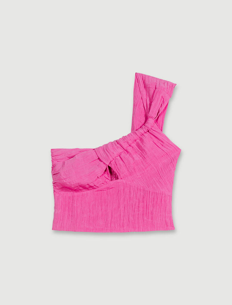 Fuchsia Pink-Asymmetrical top