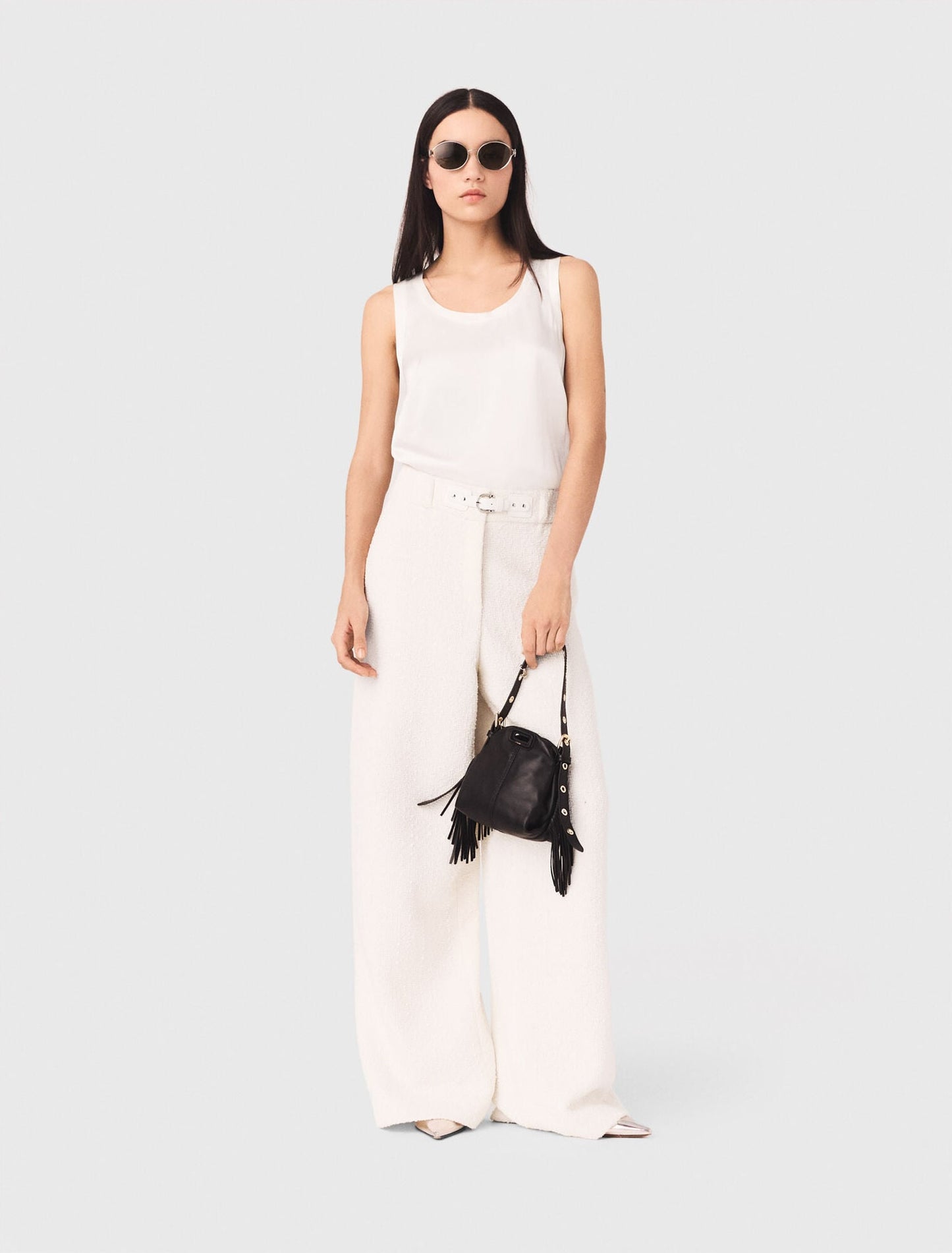 Silk tank top White