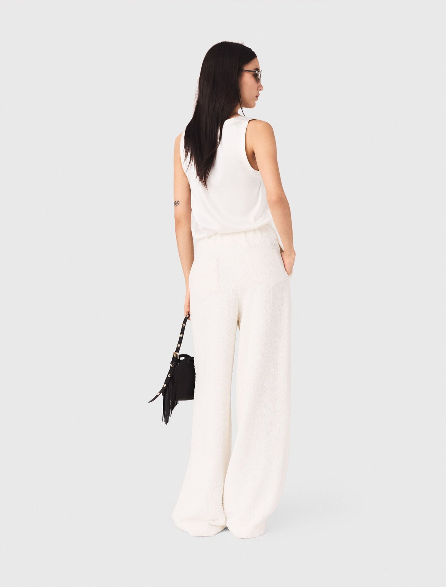 Silk tank top White