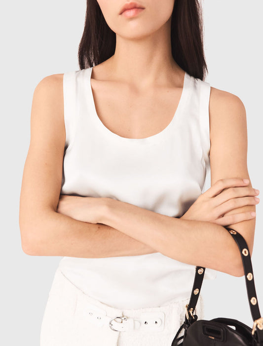 Silk tank top White