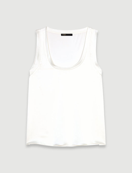 White-Silk tank top