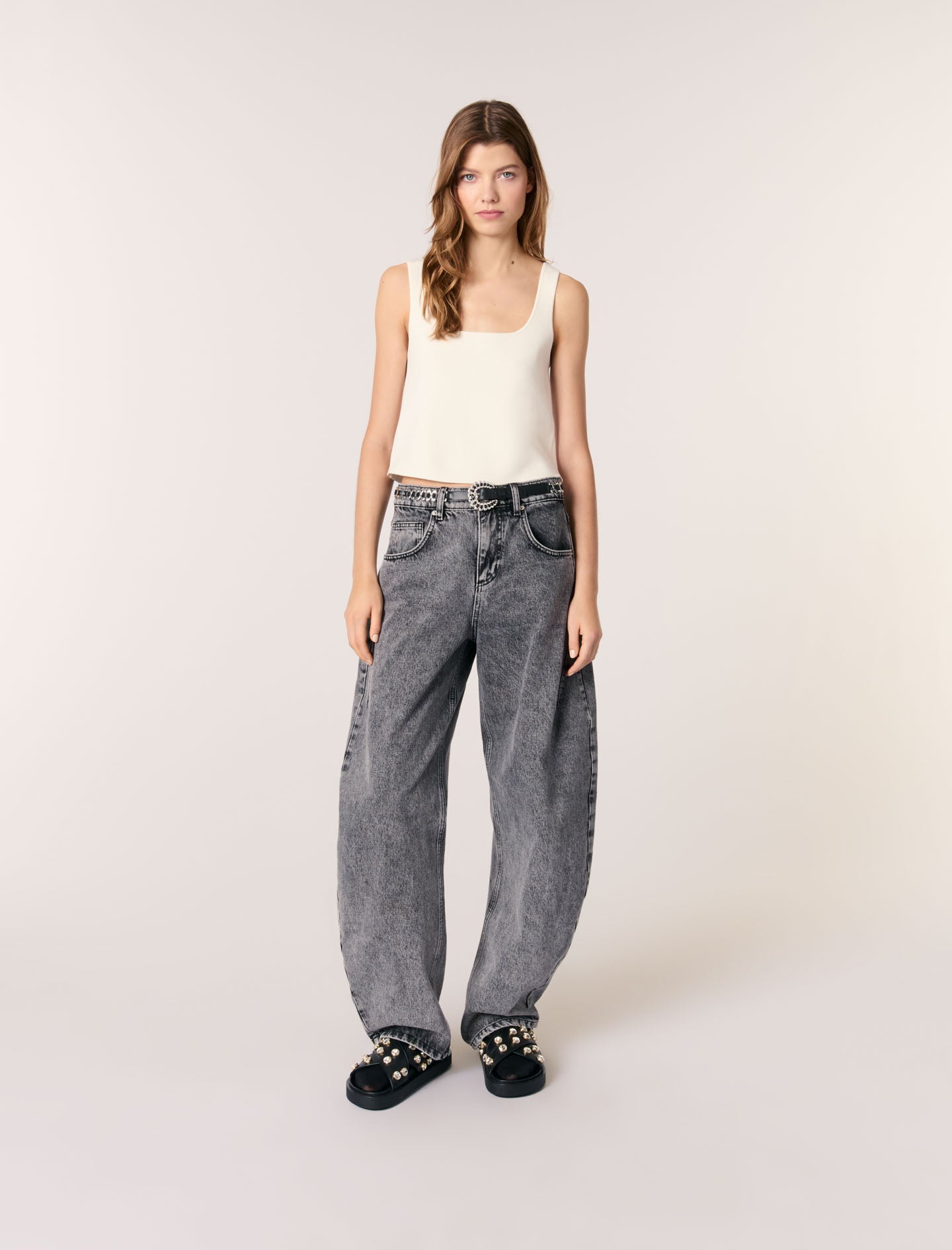 Ecru featured Square Neck Tank Top