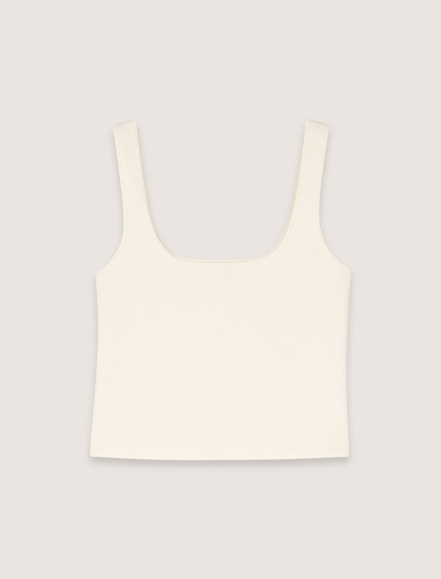 Ecru Square Neck Tank Top