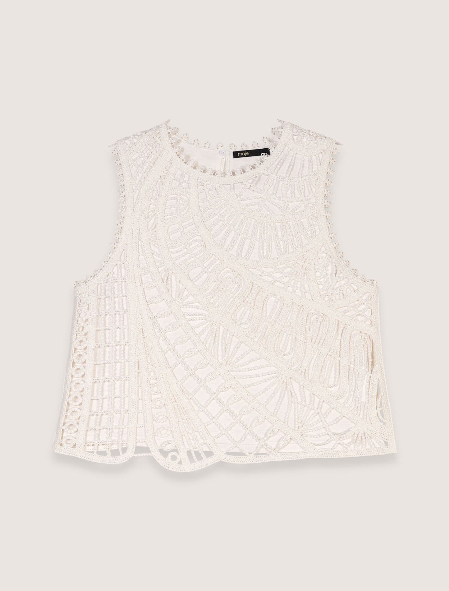 White Crochet-knit top