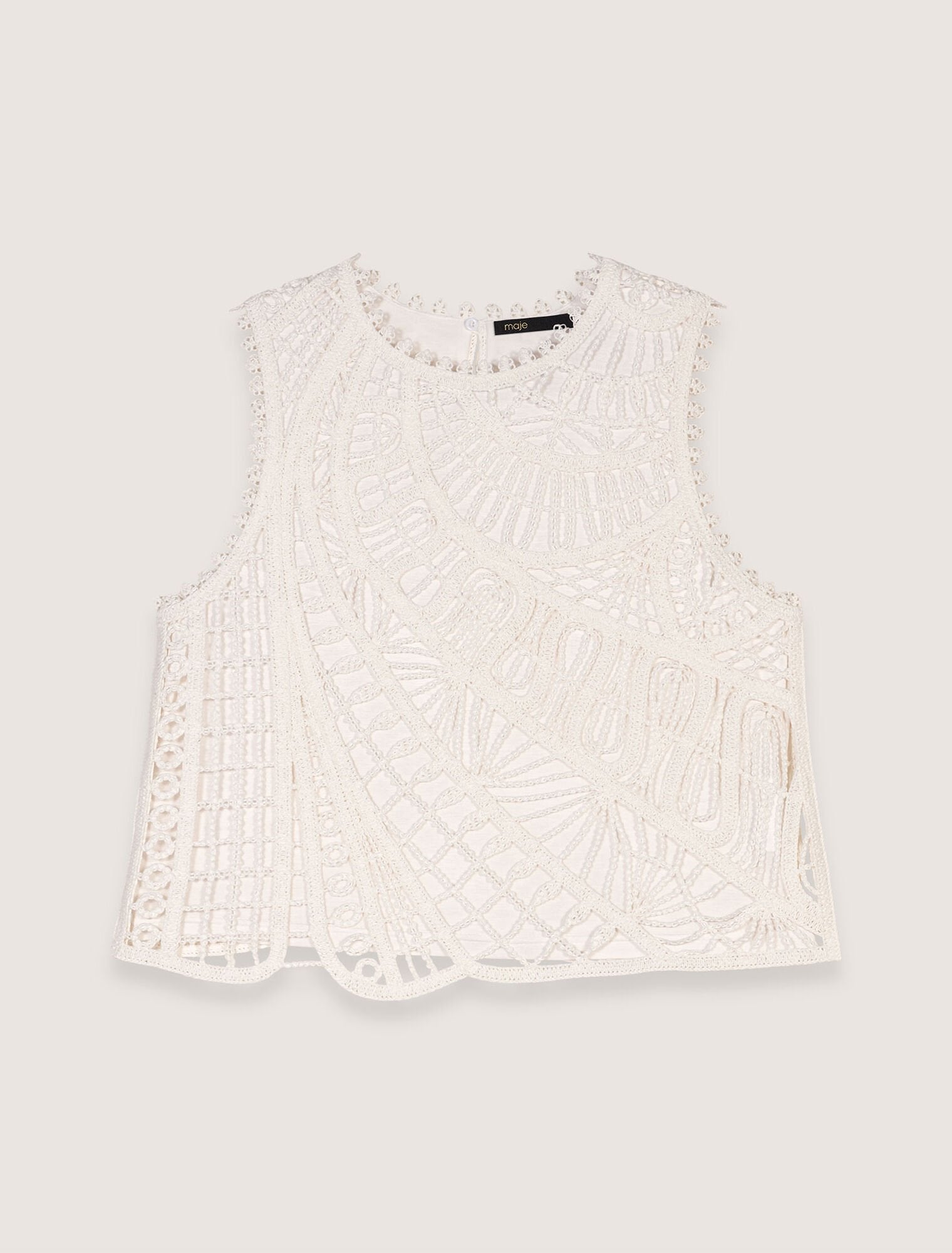 White Crochet-knit top