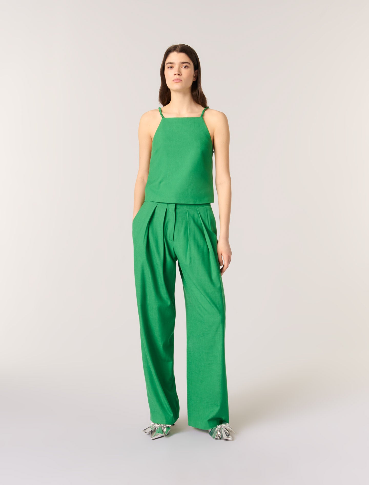 Green-featured-Backless top