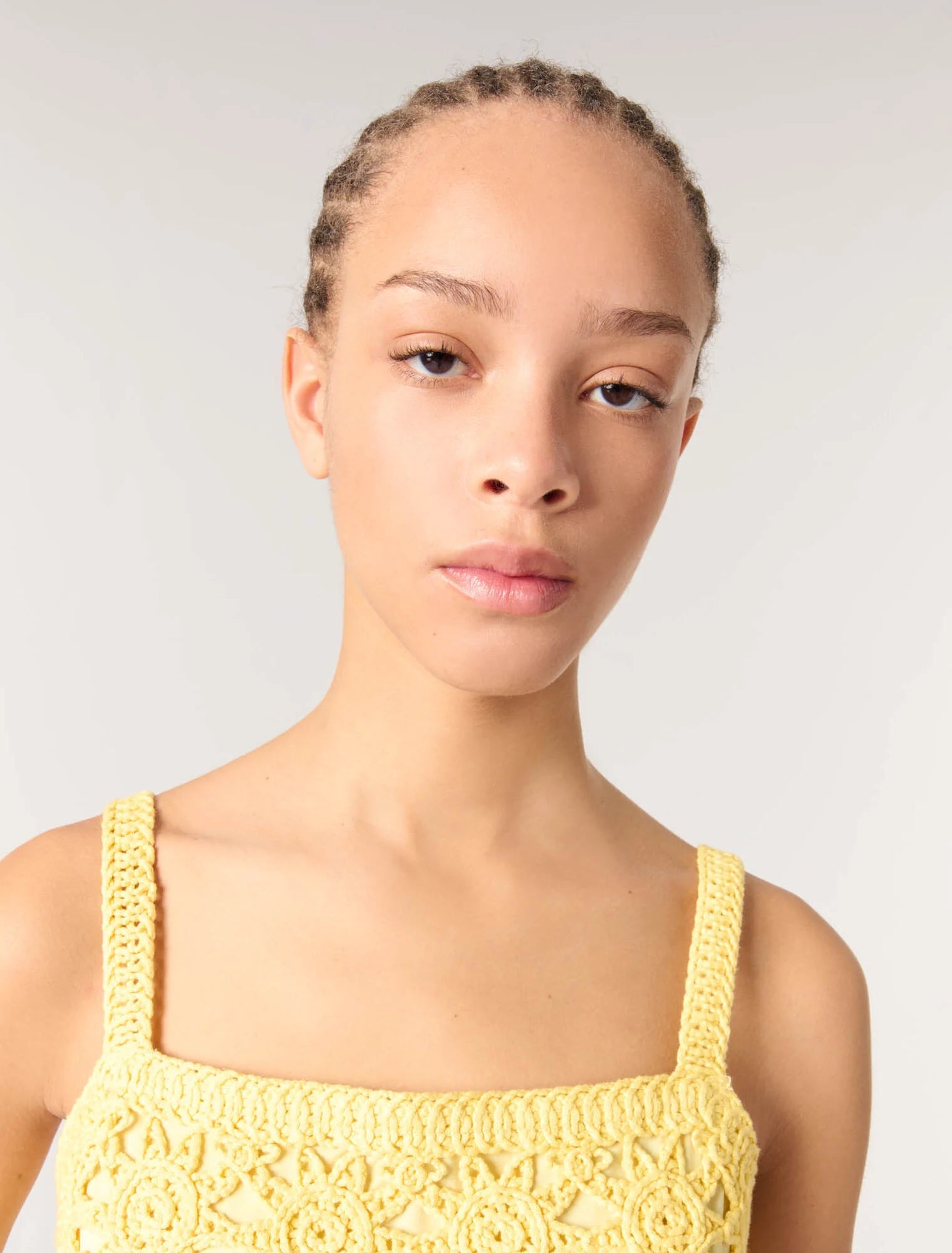 Yellow banana-Crochet-knit top